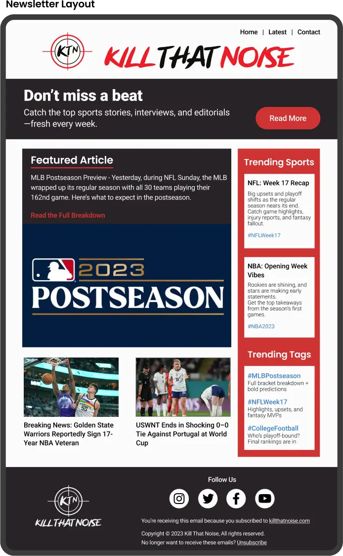 Kill That Noise - Newsletters Layout