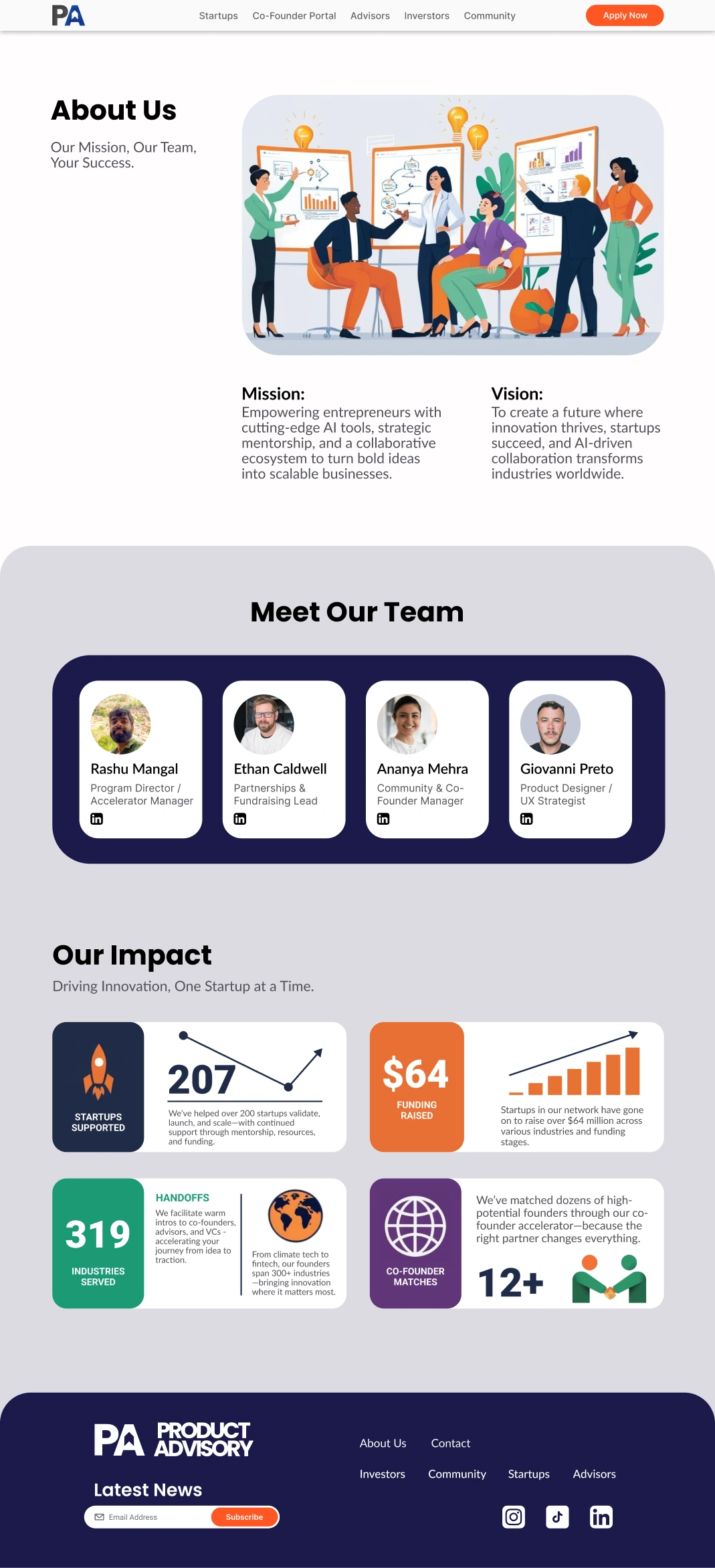Product Advisory - About Us Page